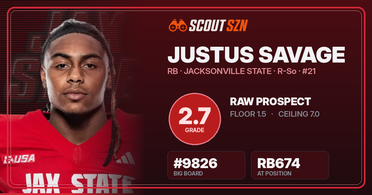 Share card for Justus Savage