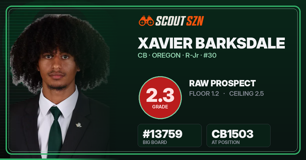 Share card for Xavier Barksdale