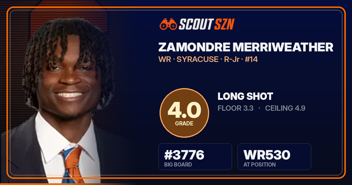 Share card for Zamondre Merriweather